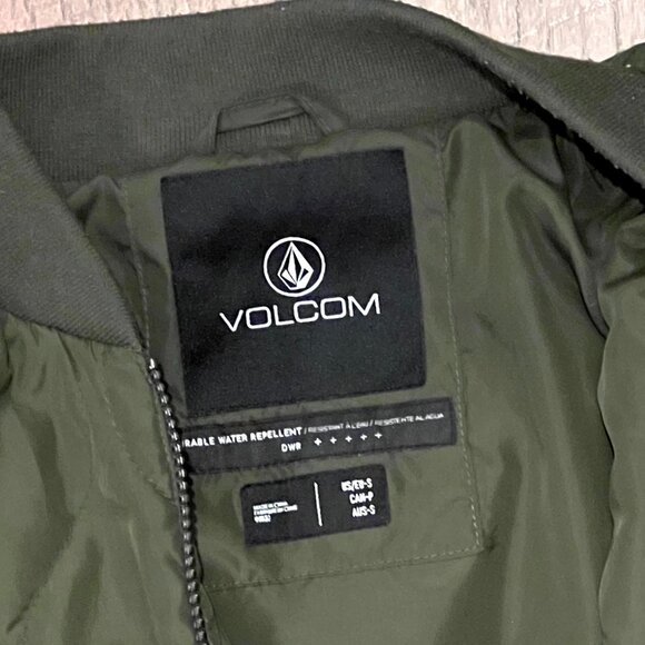 Women's Army Green Volcom Bomber Jacket- Sm - Picture 2 of 4